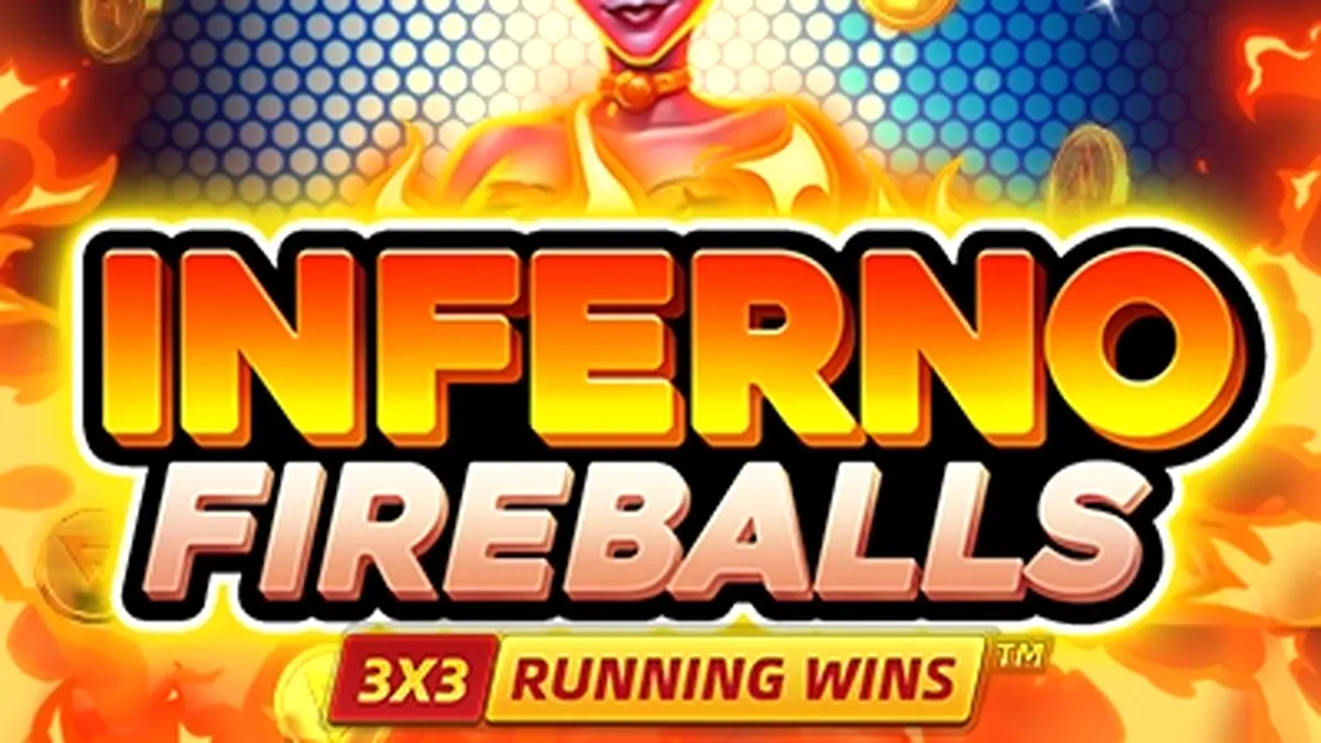 Tampilan visual slot Inferno Fireballs dengan latar belakang api yang membara